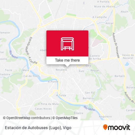 mapa Estación de Autobuses (Lugo)