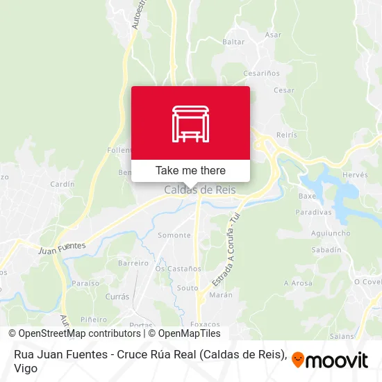 Rua Juan Fuentes - Cruce Rúa Real (Caldas de Reis) map