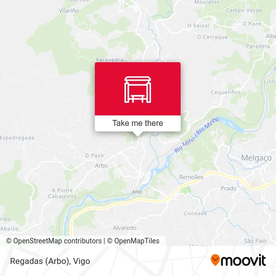 Regadas (Arbo) map
