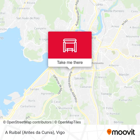 A Ruibal (Antes da Curva) map