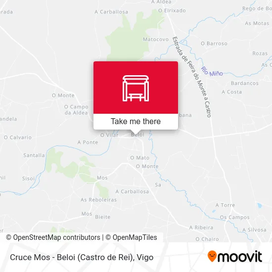 Cruce Mos - Beloi (Castro de Rei) map