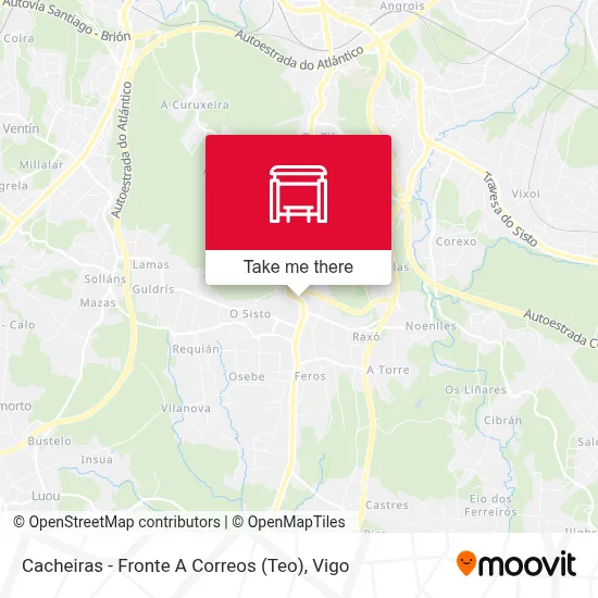 Cacheiras - Fronte A Correos (Teo) map