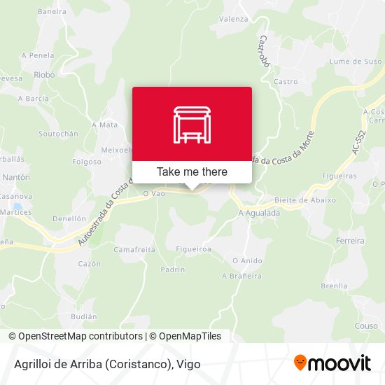 Agrilloi de Arriba (Coristanco) map