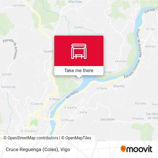 Cruce Reguenga (Coles) map