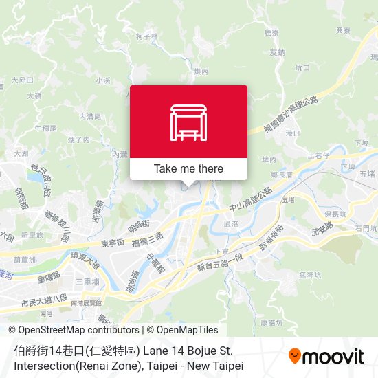 伯爵街14巷口(仁愛特區) Lane 14 Bojue St. Intersection(Renai Zone)地圖