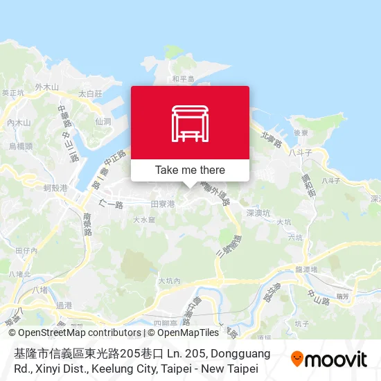 基隆市信義區東光路205巷口 Ln. 205, Dongguang Rd., Xinyi Dist., Keelung City map