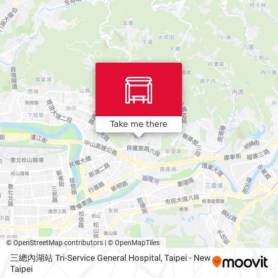 三總內湖站 Tri-Service General Hospital map