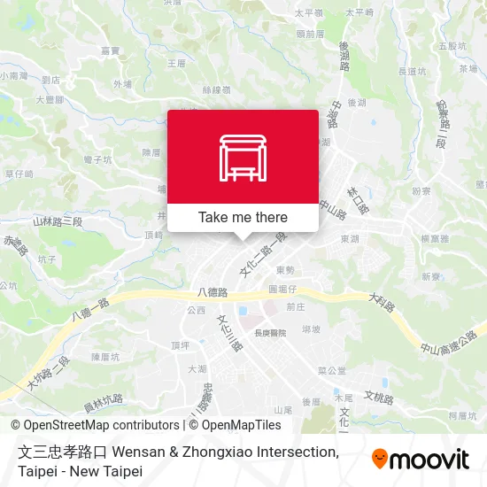 文三忠孝路口 Wensan & Zhongxiao Intersection map