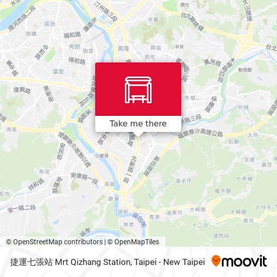 捷運七張站 Mrt Qizhang Station map