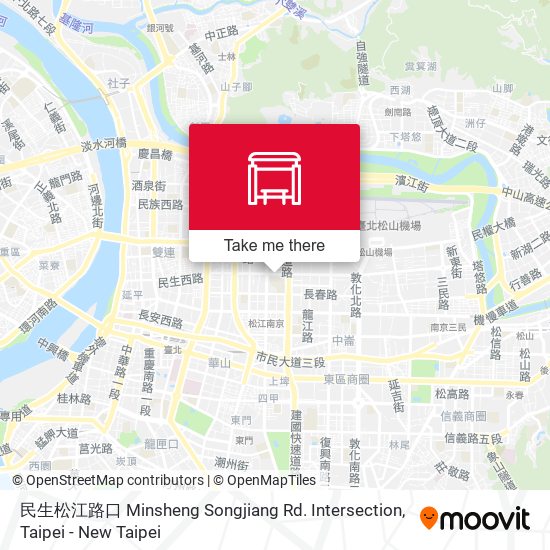 民生松江路口 Minsheng Songjiang Rd. Intersection map