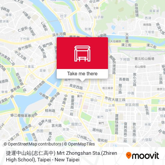 捷運中山站(志仁高中) Mrt Zhongshan Sta.(Zhiren High School)地圖