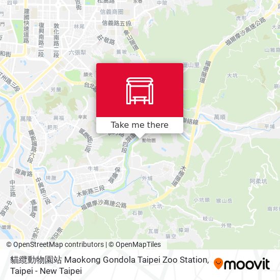 貓纜動物園站 Maokong Gondola Taipei Zoo Station map