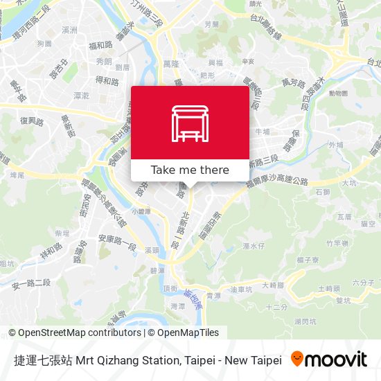 捷運七張站 Mrt Qizhang Station map