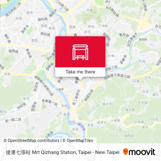 捷運七張站 Mrt Qizhang Station地圖