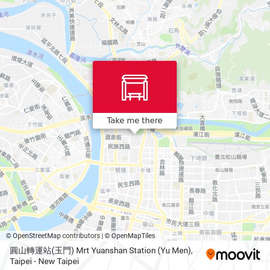 圓山轉運站(玉門) Mrt Yuanshan Station (Yu Men) map