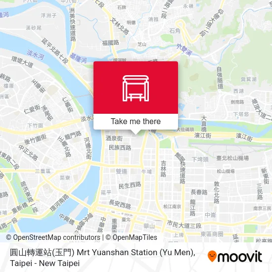 圓山轉運站(玉門) Mrt Yuanshan Station (Yu Men)地圖