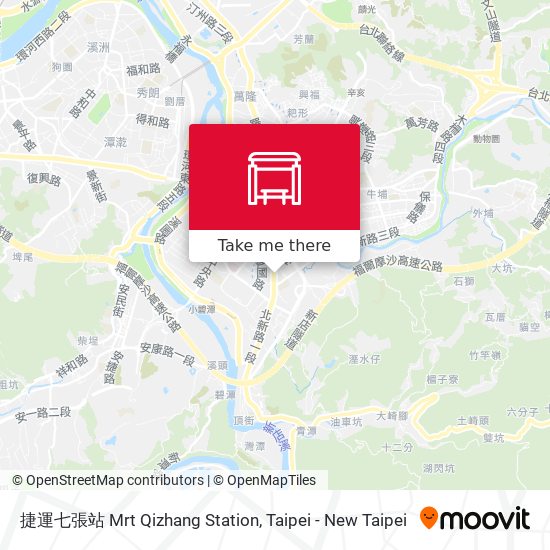 捷運七張站 Mrt Qizhang Station map