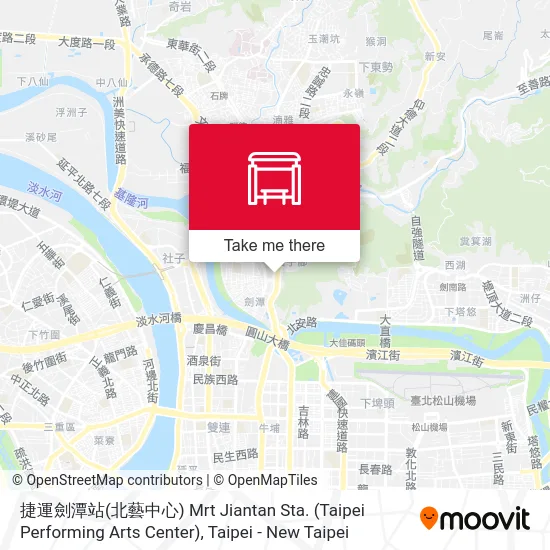 捷運劍潭站(北藝中心) Mrt Jiantan Sta. (Taipei Performing Arts Center) map