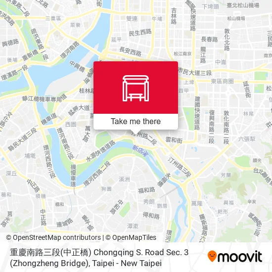 重慶南路三段(中正橋) Chongqing S. Road Sec. 3 (Zhongzheng Bridge) map