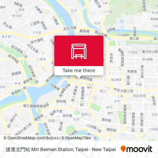 捷運北門站 Mrt Beimen Station map