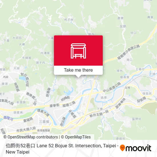 伯爵街52巷口 Lane 52 Bojue St. Intersection map