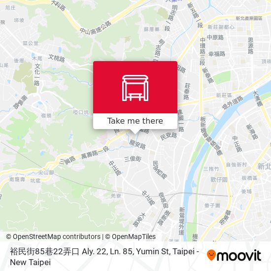 裕民街85巷22弄口 Aly. 22, Ln. 85, Yumin St map