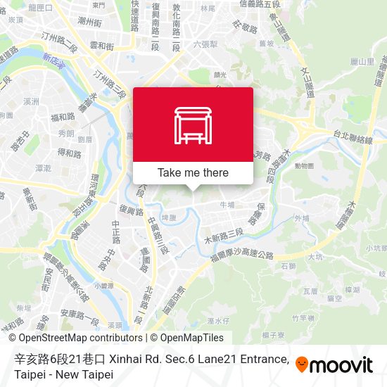 辛亥路6段21巷口 Xinhai Rd. Sec.6 Lane21 Entrance地圖