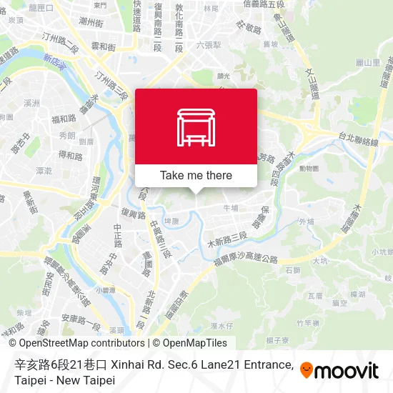 辛亥路6段21巷口 Xinhai Rd. Sec.6 Lane21 Entrance map