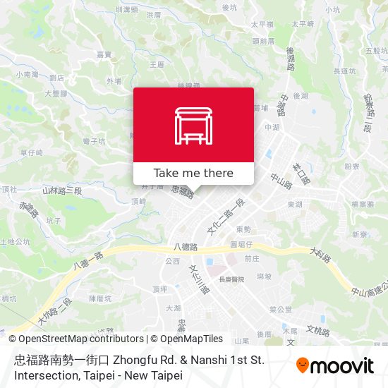 忠福路南勢一街口 Zhongfu Rd. & Nanshi 1st St. Intersection map