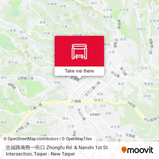 忠福路南勢一街口 Zhongfu Rd. & Nanshi 1st St. Intersection地圖