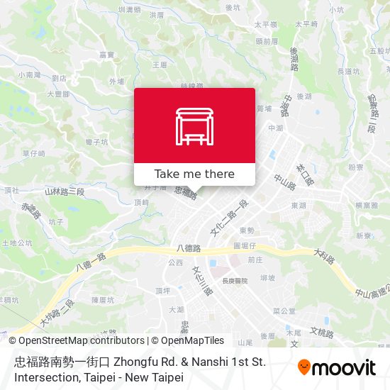 忠福路南勢一街口 Zhongfu Rd. & Nanshi 1st St. Intersection地圖
