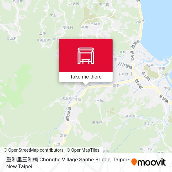 重和里三和橋 Chonghe Village Sanhe Bridge map