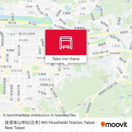 捷運後山埤站(忠孝) Mrt Houshanbi Station地圖