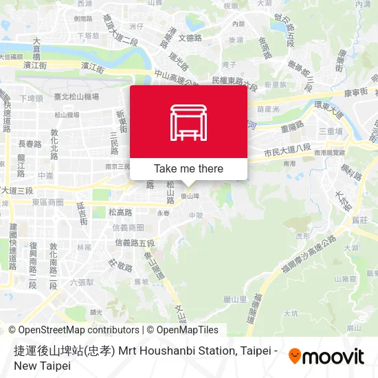 捷運後山埤站(忠孝) Mrt Houshanbi Station地圖