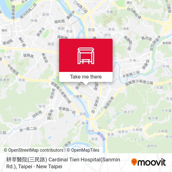 耕莘醫院(三民路) Cardinal Tien Hospital(Sanmin Rd.) map