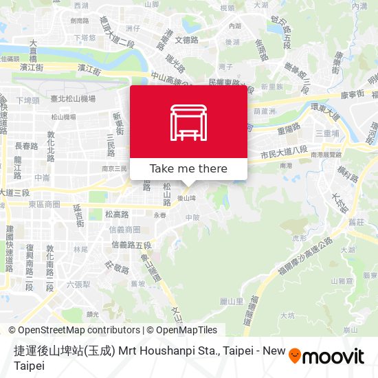捷運後山埤站(玉成) Mrt Houshanpi Sta. map