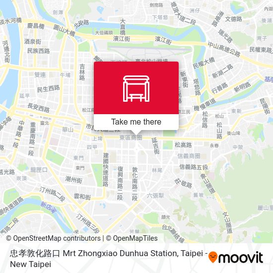 忠孝敦化路口 Mrt Zhongxiao Dunhua Station map