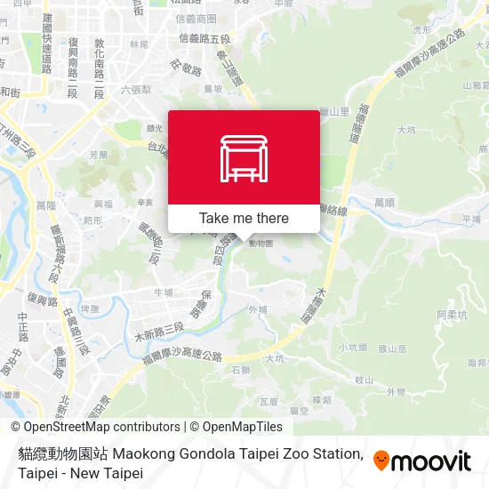 貓纜動物園站 Maokong Gondola Taipei Zoo Station map