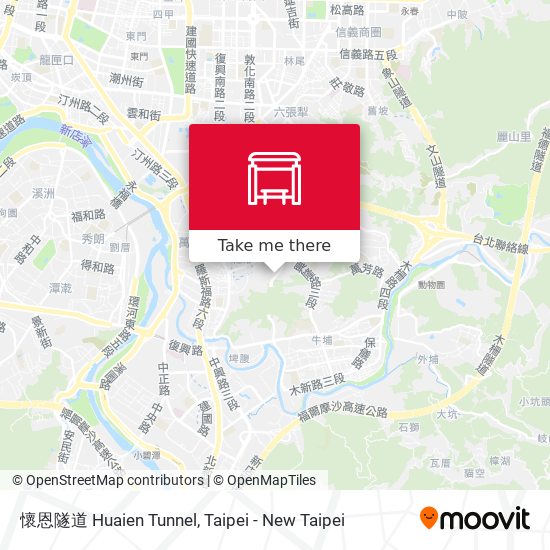 懷恩隧道 Huaien Tunnel map