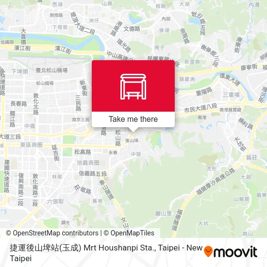 捷運後山埤站(玉成) Mrt Houshanpi Sta. map