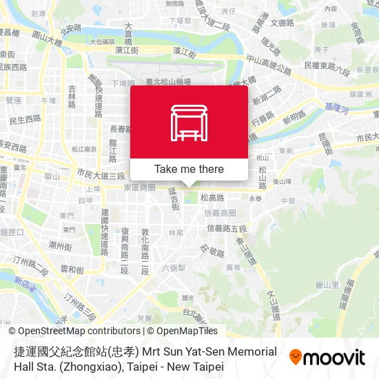 捷運國父紀念館站(忠孝) Mrt Sun Yat-Sen Memorial Hall Sta. (Zhongxiao)地圖