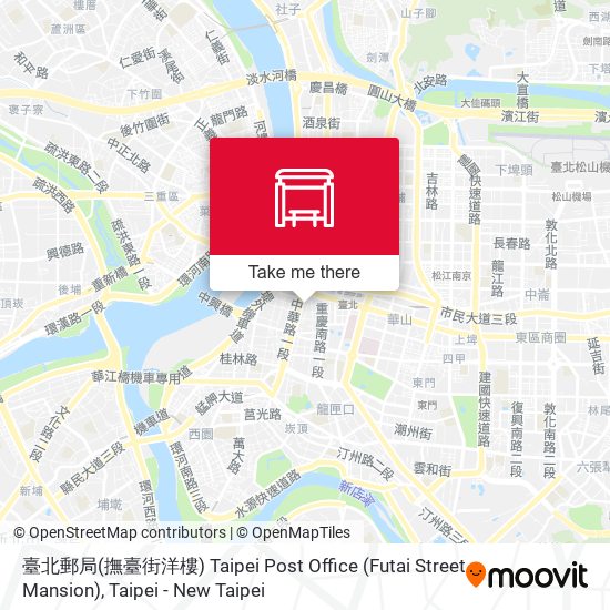臺北郵局(撫臺街洋樓) Taipei Post Office (Futai Street Mansion) map