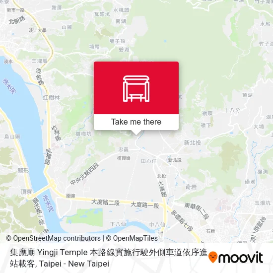集應廟 Yingji Temple 本路線實施行駛外側車道依序進站載客地圖
