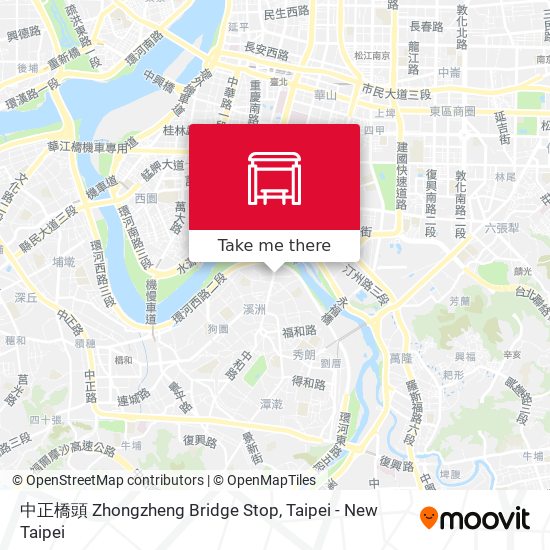 中正橋頭 Zhongzheng Bridge Stop map