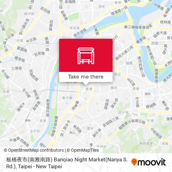 板橋夜市(南雅南路) Banqiao Night Market(Nanya S. Rd.) map