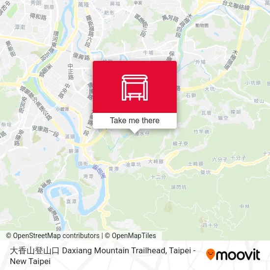 大香山登山口 Daxiang Mountain Trailhead map