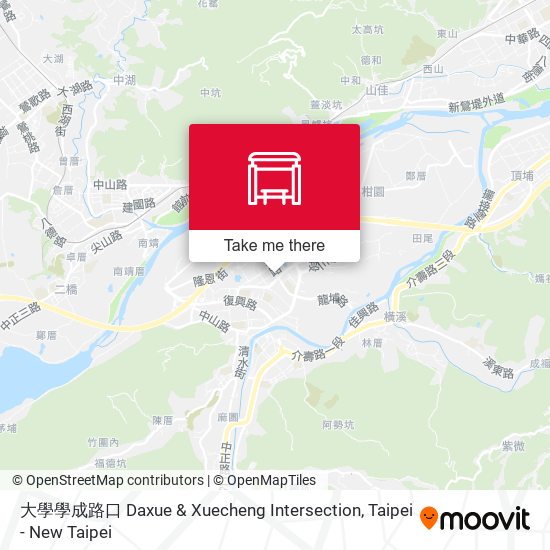 大學學成路口 Daxue & Xuecheng Intersection map