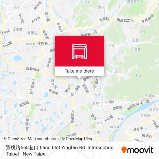 鶯桃路668巷口 Lane 668 Yingtao Rd. Intersection map