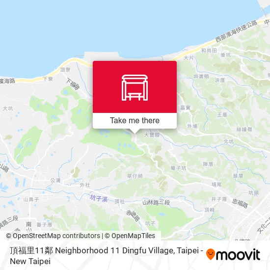頂福里11鄰 Neighborhood 11 Dingfu Village map