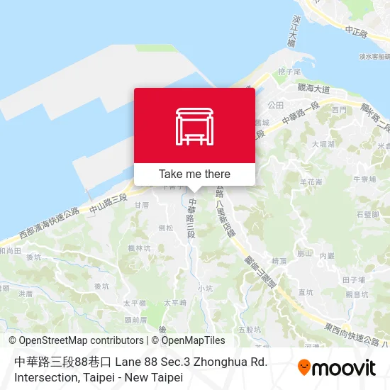 中華路三段88巷口 Lane 88 Sec.3 Zhonghua Rd. Intersection map